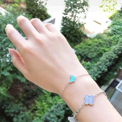 [✨ROSE✨]BUTTERFLY TURQUOISE BUTTERFLY BRACELET SILVER