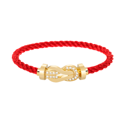 [✨ROSE✨]CHANCE LARGE 8 FIGURE BUCKLE HALF DIAMOND BRACELET GOLD
