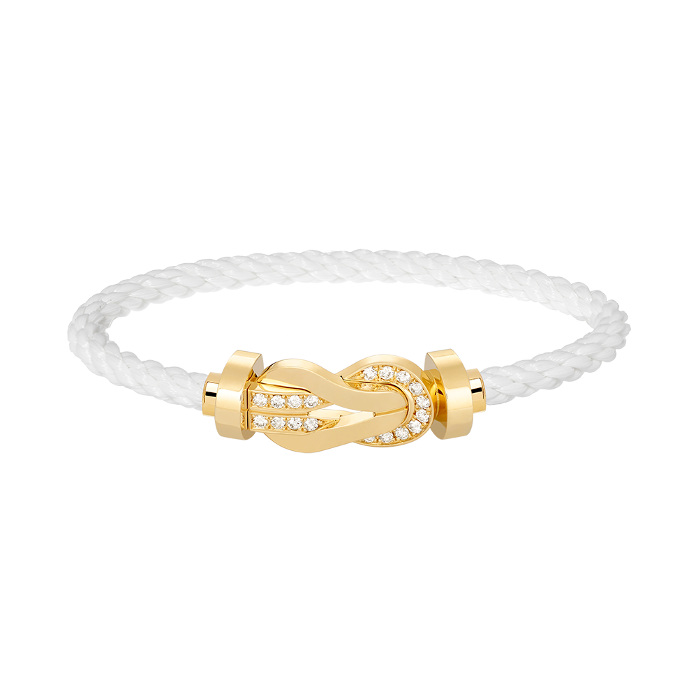 [✨ROSE✨]CHANCE LARGE 8 FIGURE BUCKLE HALF DIAMOND BRACELET GOLD