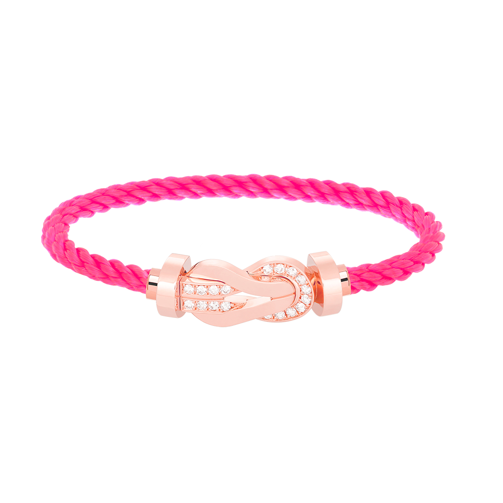 [✨ROSE✨]CHANCE LARGE 8 FIGURE BUCKLE HALF DIAMOND BRACELET ROSE GOLD
