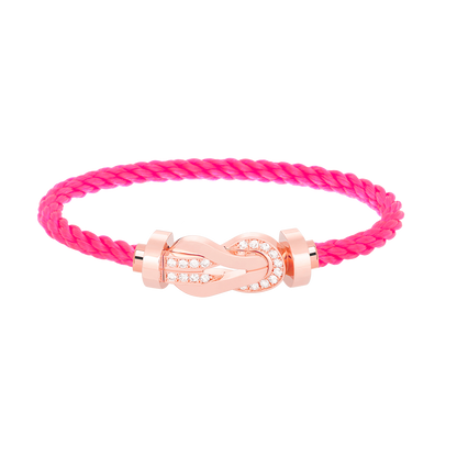 [✨ROSE✨]CHANCE LARGE 8 FIGURE BUCKLE HALF DIAMOND BRACELET ROSE GOLD