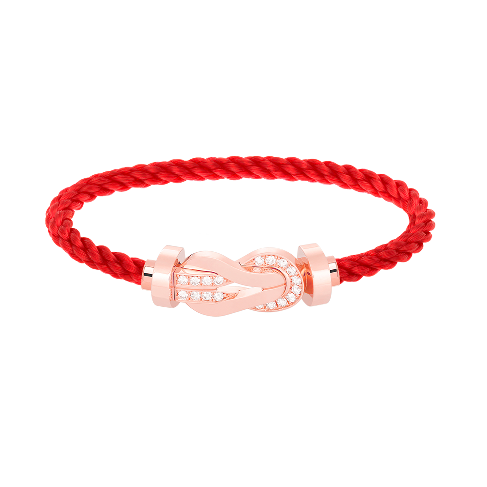[✨ROSE✨]CHANCE LARGE 8 FIGURE BUCKLE HALF DIAMOND BRACELET ROSE GOLD