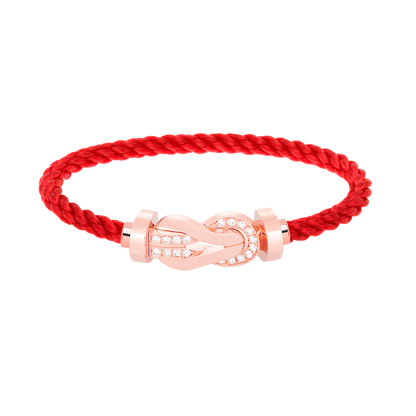 [✨ROSE✨]CHANCE LARGE 8 FIGURE BUCKLE HALF DIAMOND BRACELET ROSE GOLD
