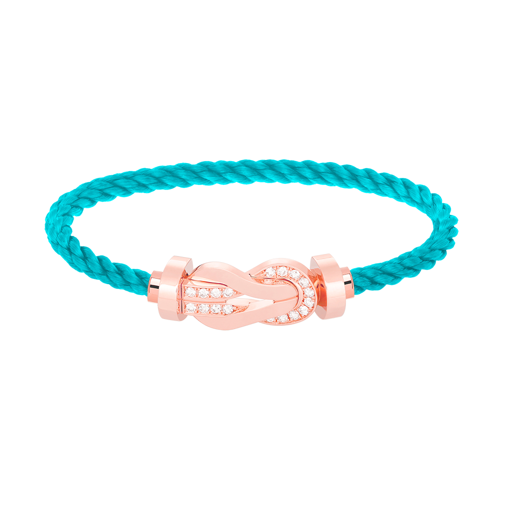 [✨ROSE✨]CHANCE LARGE 8 FIGURE BUCKLE HALF DIAMOND BRACELET ROSE GOLD