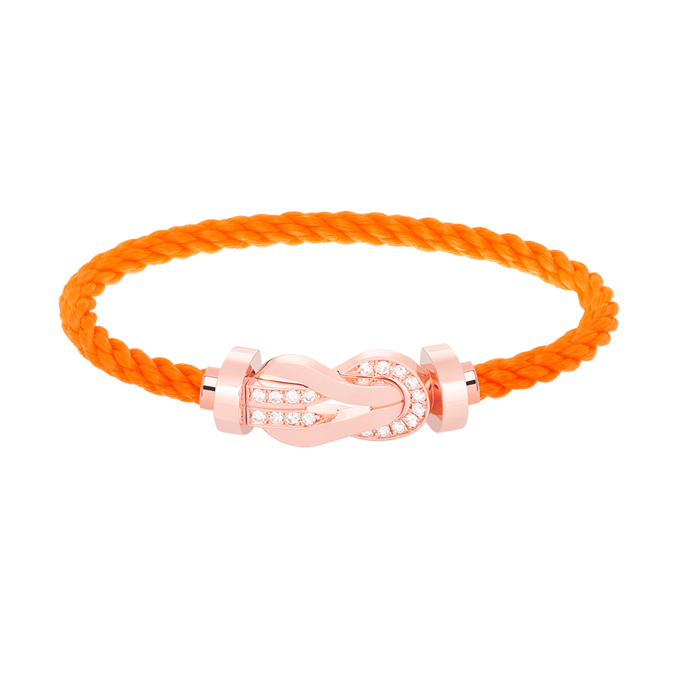 [✨ROSE✨]CHANCE LARGE 8 FIGURE BUCKLE HALF DIAMOND BRACELET ROSE GOLD