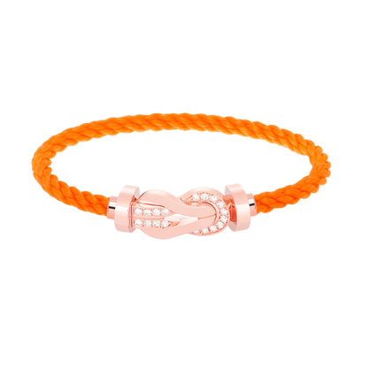 [✨ROSE✨]CHANCE LARGE 8 FIGURE BUCKLE HALF DIAMOND BRACELET ROSE GOLD