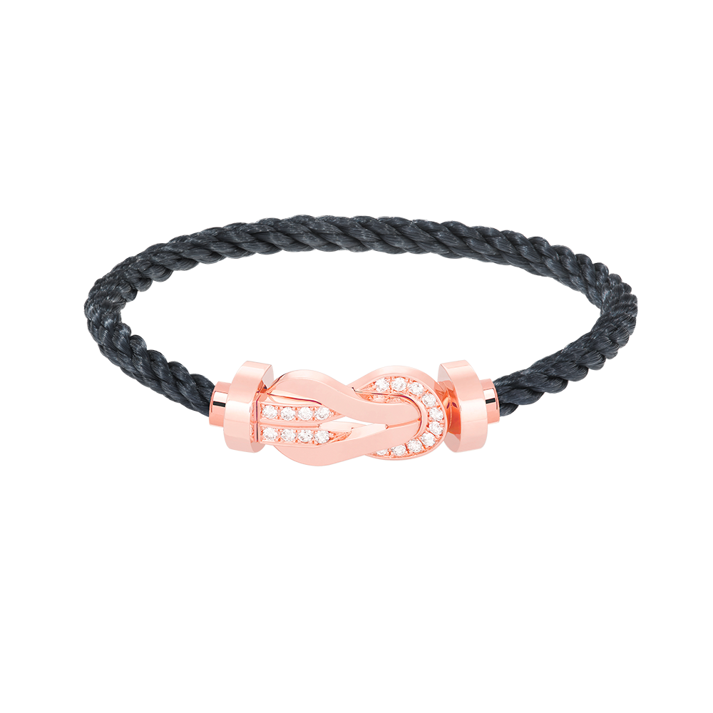 [✨ROSE✨]CHANCE LARGE 8 FIGURE BUCKLE HALF DIAMOND BRACELET ROSE GOLD