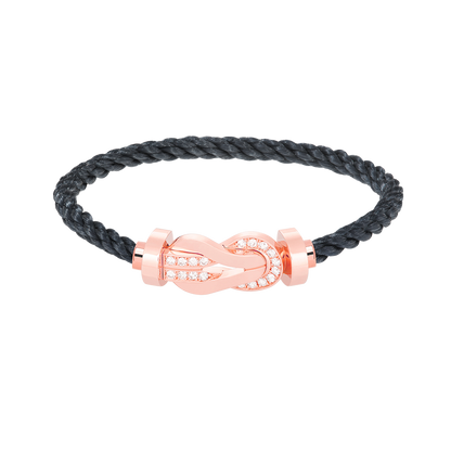 [✨ROSE✨]CHANCE LARGE 8 FIGURE BUCKLE HALF DIAMOND BRACELET ROSE GOLD