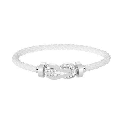 [✨ROSE✨]CHANCE LARGE 8 FIGURE BUCKLE HALF DIAMOND BRACELET SILVER