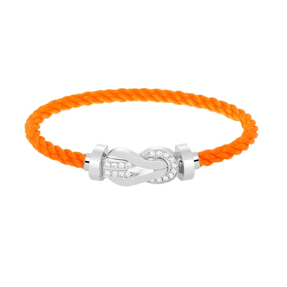 [✨ROSE✨]CHANCE LARGE 8 FIGURE BUCKLE HALF DIAMOND BRACELET SILVER