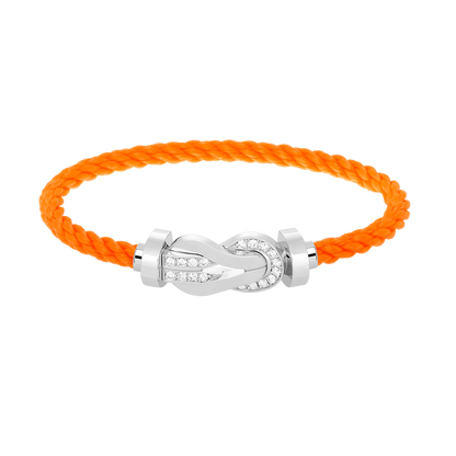 [✨ROSE✨]CHANCE LARGE 8 FIGURE BUCKLE HALF DIAMOND BRACELET SILVER