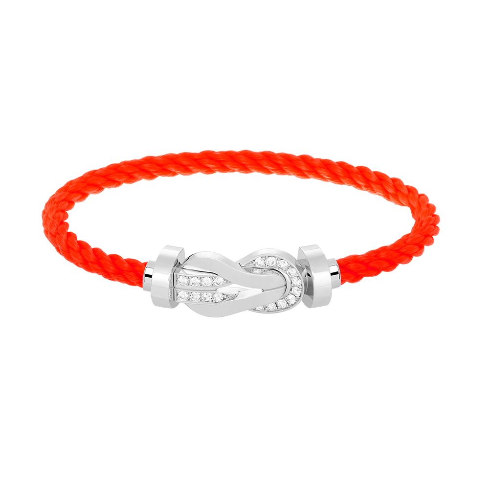 [✨ROSE✨]CHANCE LARGE 8 FIGURE BUCKLE HALF DIAMOND BRACELET SILVER