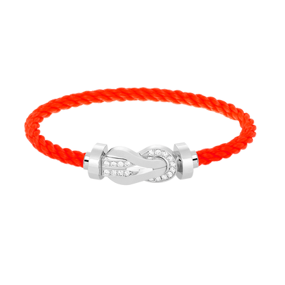 [✨ROSE✨]CHANCE LARGE 8 FIGURE BUCKLE HALF DIAMOND BRACELET SILVER