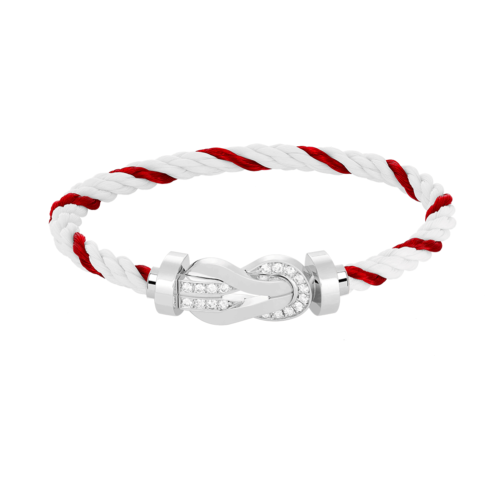 [✨ROSE✨]CHANCE LARGE 8 FIGURE BUCKLE HALF DIAMOND BRACELET SILVER