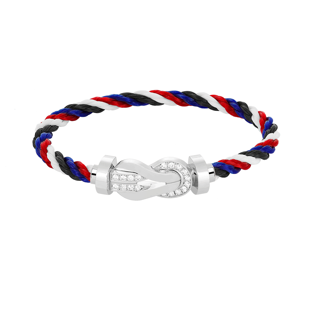 [✨ROSE✨]CHANCE LARGE 8 FIGURE BUCKLE HALF DIAMOND BRACELET SILVER