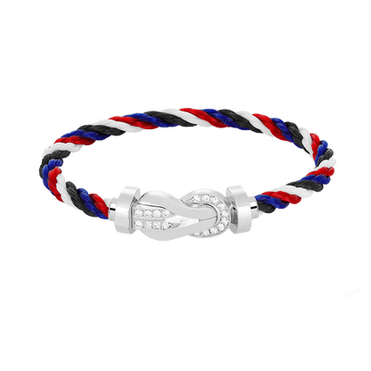 [✨ROSE✨]CHANCE LARGE 8 FIGURE BUCKLE HALF DIAMOND BRACELET SILVER
