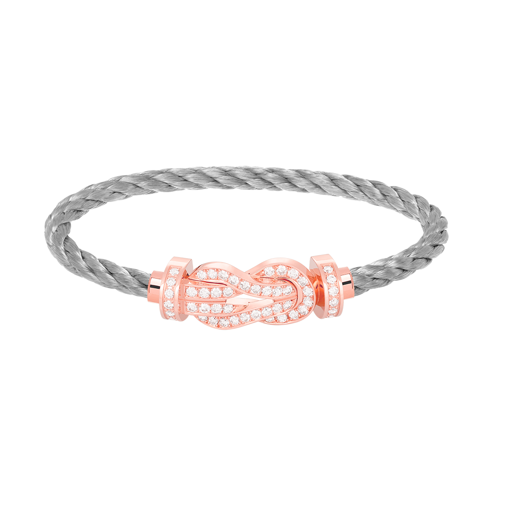 [✨ROSE✨]CHANCE LARGE 8 FIGURE BUCKLE FULL DIAMOND BRACELET ROSE GOLD