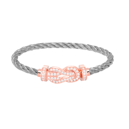 [✨ROSE✨]CHANCE LARGE 8 FIGURE BUCKLE FULL DIAMOND BRACELET ROSE GOLD