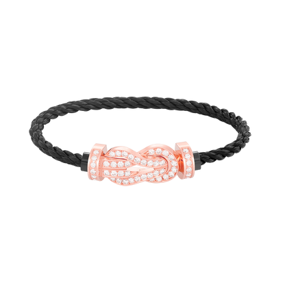 [✨ROSE✨]CHANCE LARGE 8 FIGURE BUCKLE FULL DIAMOND BRACELET ROSE GOLD