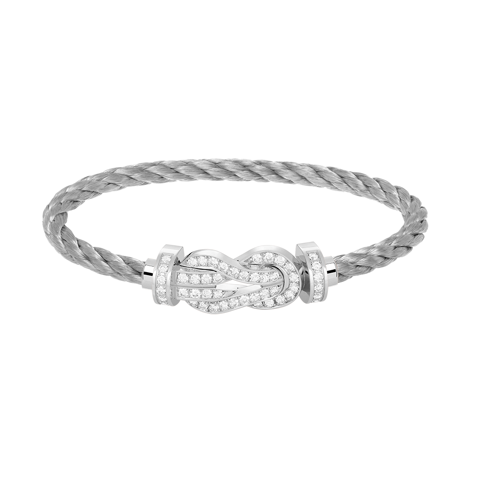 [✨ROSE✨]CHANCE LARGE 8 FIGURE BUCKLE FULL DIAMOND BRACELET SILVER