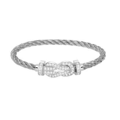 [✨ROSE✨]CHANCE LARGE 8 FIGURE BUCKLE FULL DIAMOND BRACELET SILVER