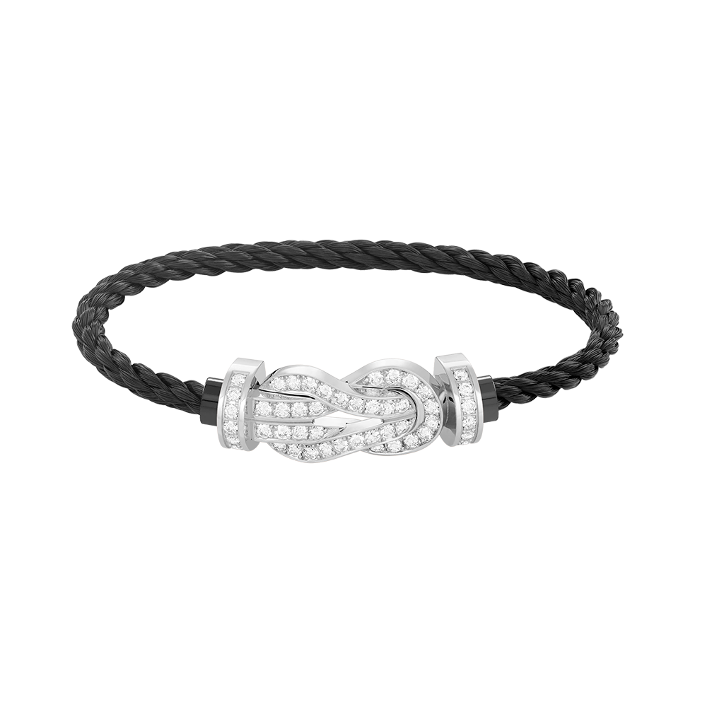 [✨ROSE✨]CHANCE LARGE 8 FIGURE BUCKLE FULL DIAMOND BRACELET SILVER