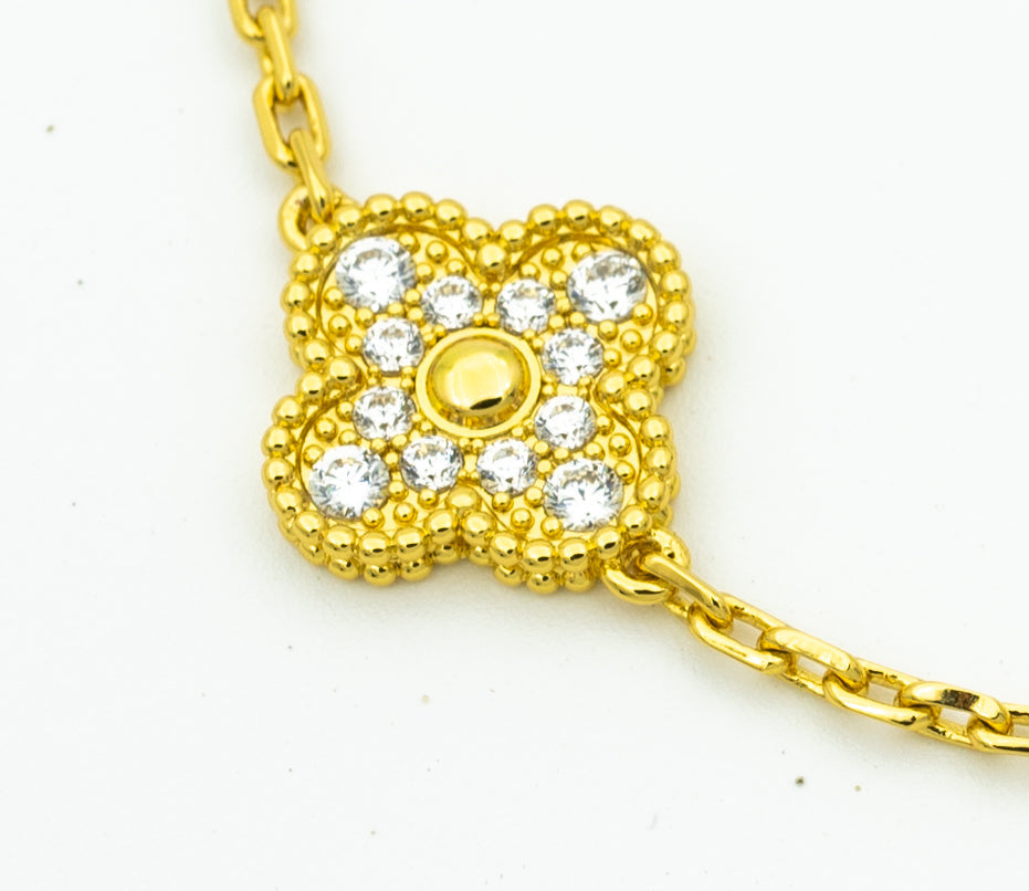 [✨ROSE✨]CLOVER BRACELET 5 MOTIFS GOLD DIAMOND