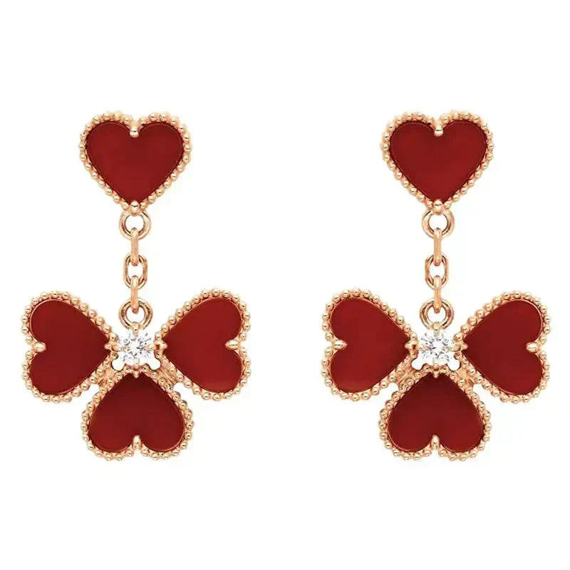 [✨ROSE✨]SWEET CLOVER CARNELIAN EARRINGS