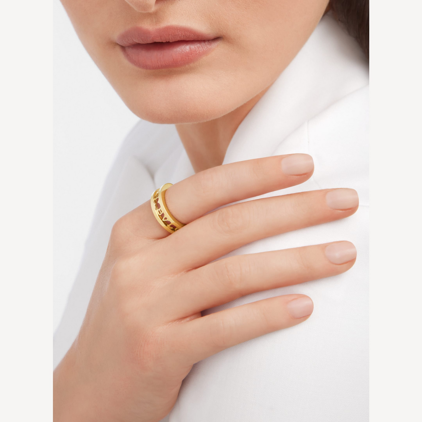 [✨ROSE✨]ZERO 1 ONE-BAND WITH OPENWORK LOGO SPIRAL RING