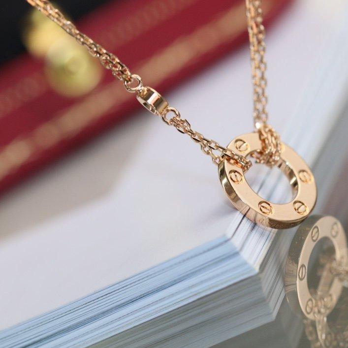 [✨ROSE✨]LOVE NECKLACE ADJUSTABLE ROSE GOLD 2 DIAMOND
