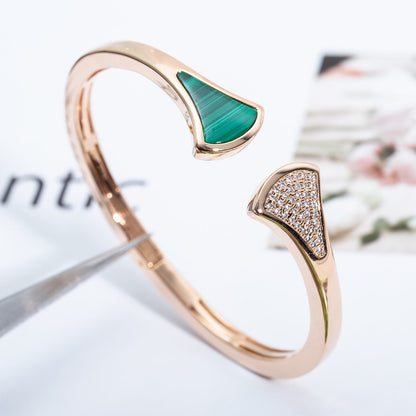[✨ROSE✨]DREAM BRACELET OPEN MALACHITE PINK GOLD