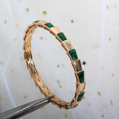 [✨ROSE✨]SERPENTI BRACELET PINK GOLD MALACHITE