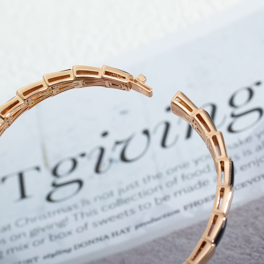 [✨ROSE✨]SERPENTI BRACELET PINK GOLD ONYX