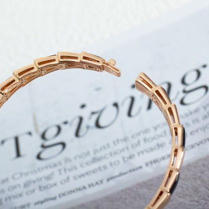 [✨ROSE✨]SERPENTI BRACELET PINK GOLD ONYX