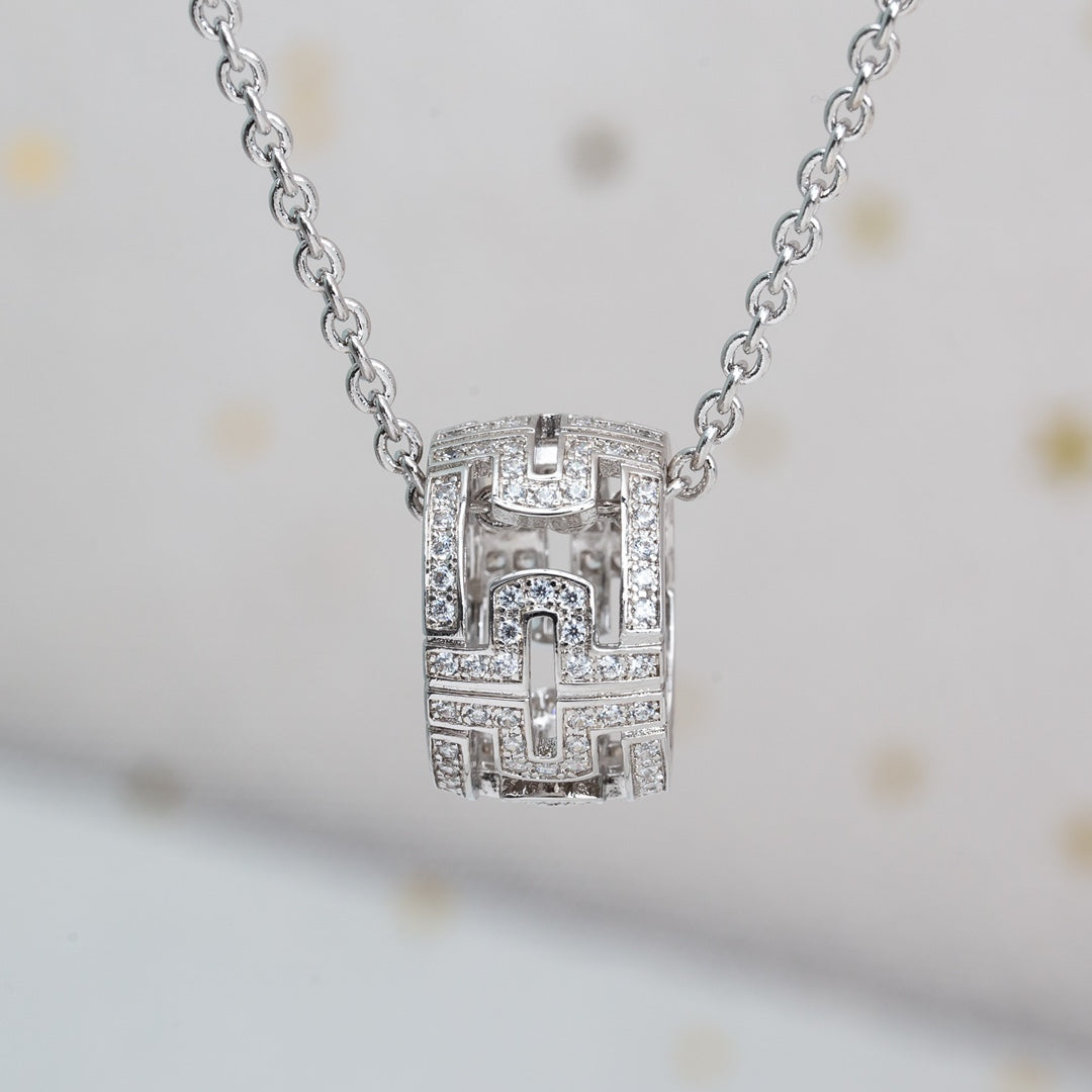 [✨ROSE✨]PARENTESI NECKLACE SILVER DIAMOND