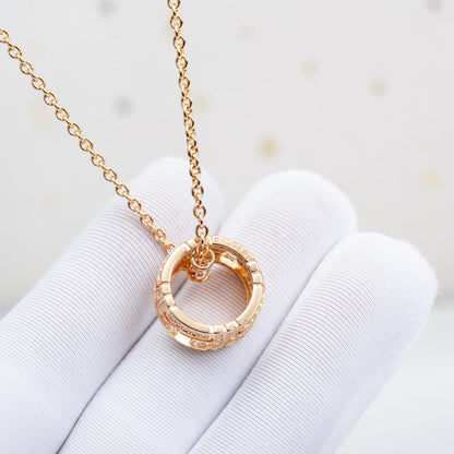 [✨ROSE✨]PARENTESI NECKLACE PINK GOLD DIAMOND