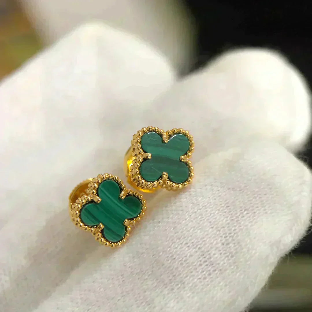 [✨ROSE✨]CLOVER MINI 9.5MM MALACHITE  EARRINGS