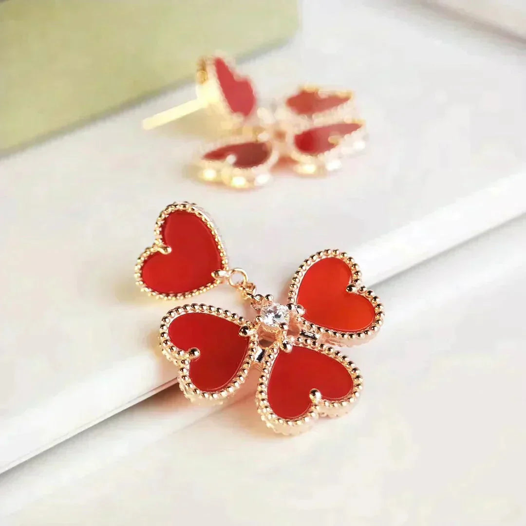 [✨ROSE✨]SWEET CLOVER CARNELIAN EARRINGS