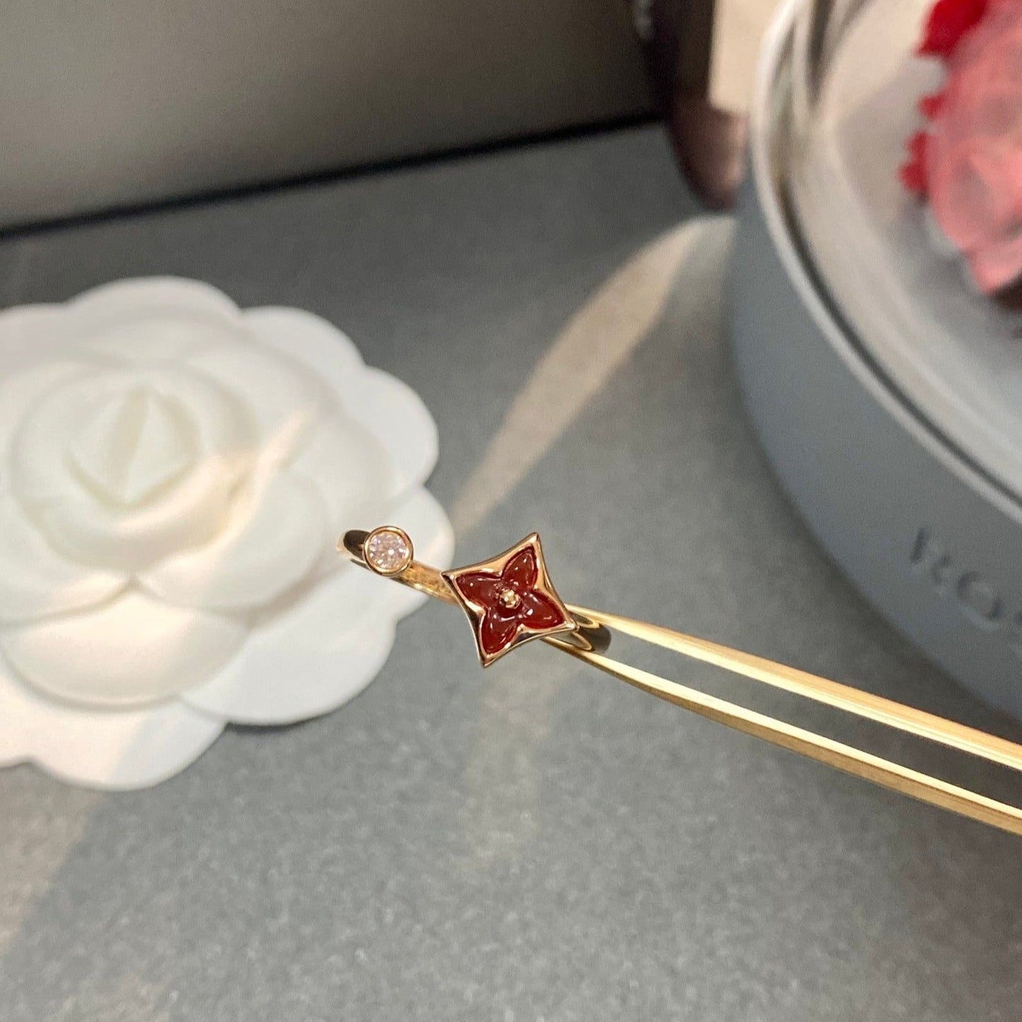 [✨ROSE✨]STAR 1 DIAMOND OPEN RING