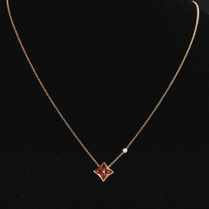 [✨ROSE✨]STAR NECKLACE PINK GOLD 1 DIAMOND