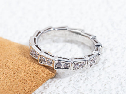 [✨ROSE✨]SERPENTI RING SILVER DIAMOND PAVED 3MM
