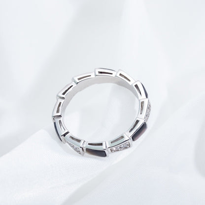 [✨ROSE✨]SERPENTI RING SILVER  DIAMOND BLACK MOP 3MM