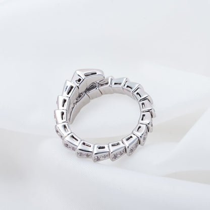 [✨ROSE✨]SERPENTI RING SILVER DIAMOND PAVED 4MM