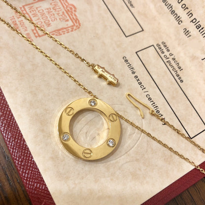 [✨ROSE✨]LOVE NECKLACE 16MM 3 DIAMONDS