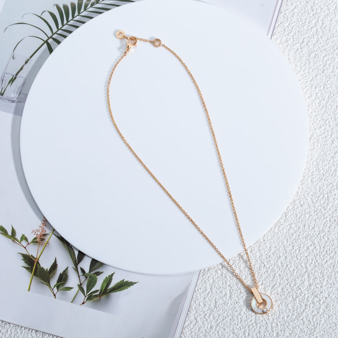 [✨ROSE✨]GARI NECKLACE PINK GOLD MOP
