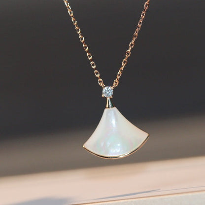 [✨ROSE✨]DREAM NECKLACE WHITE MOP PINK GOLD 1 DIAMOND