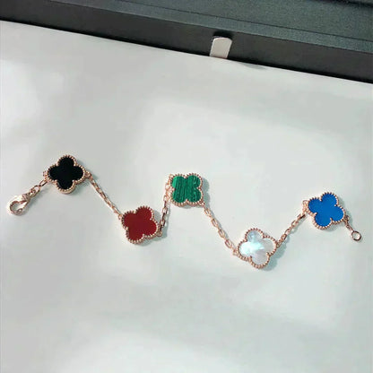 [✨ROSE✨]CLOVER 5 MOTIFS MULTICOLOR  BRACELET
