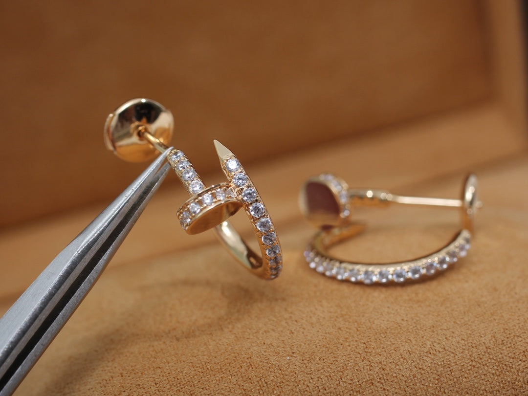 [✨ROSE✨]JUSTE EARRINGS 12.75MM PINK GOLD DIAMOND