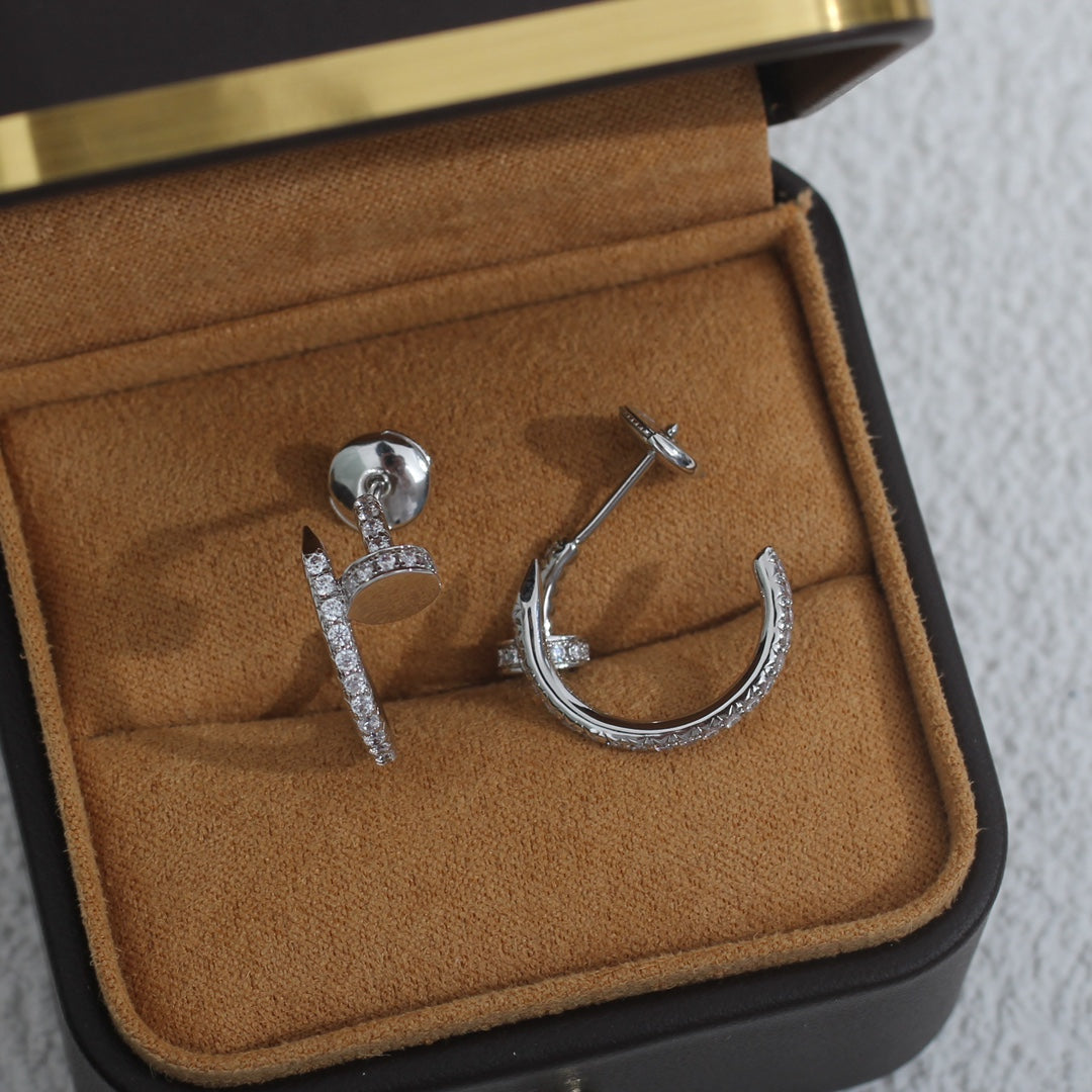 [✨ROSE✨]JUSTE EARRINGS 12.75MM SILVER DIAMOND