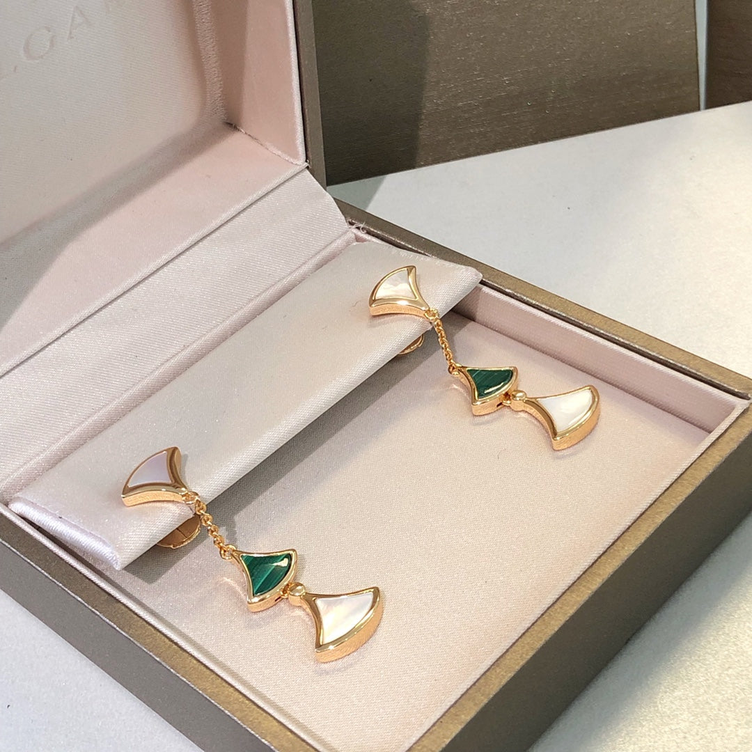 [✨ROSE✨]DREAM EARRINGS 3 MOTIFS MALACHITE MOP PINK GOLD